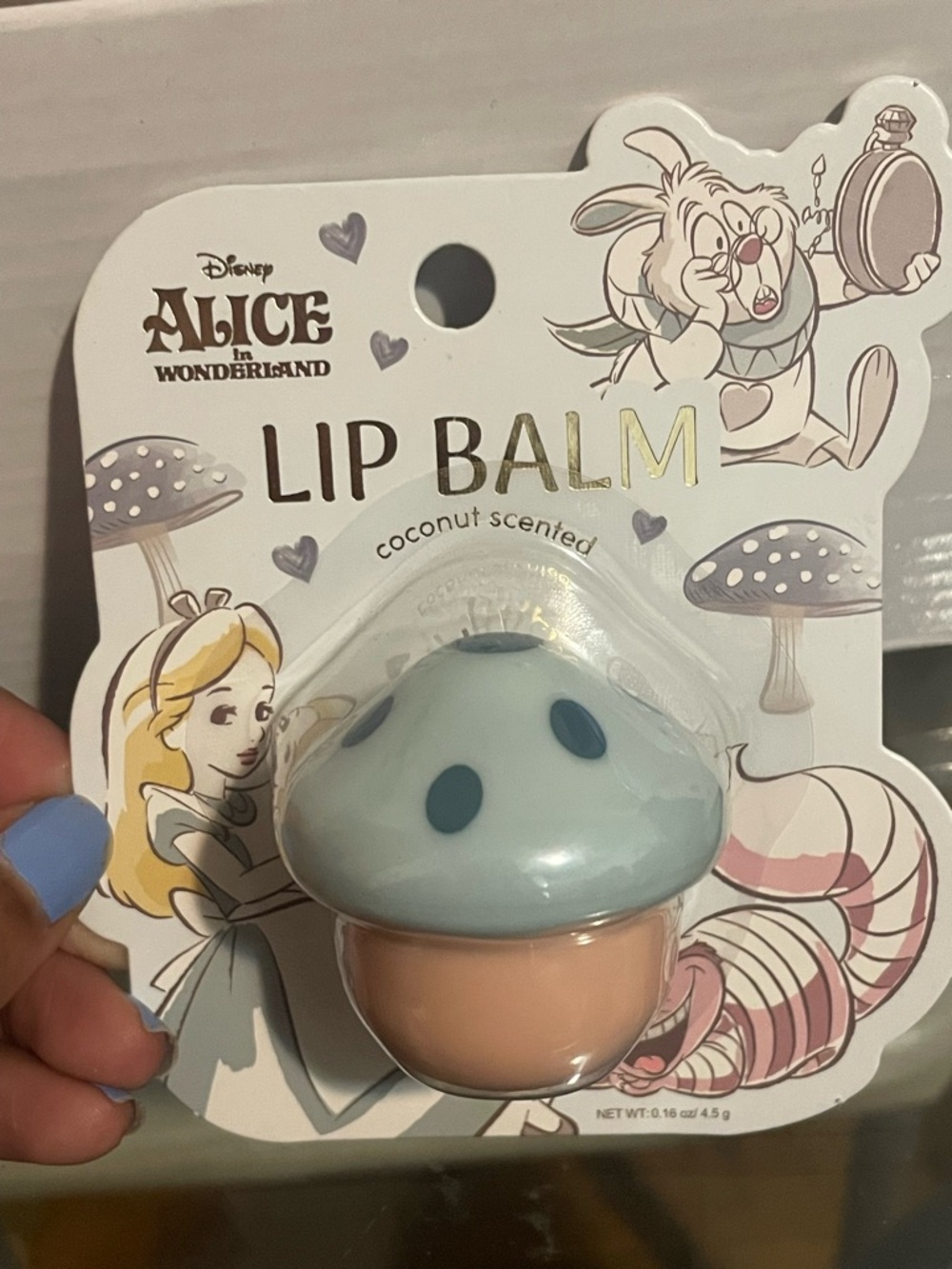 Disney Alice in Wonderland Mushroom Lip Balm - Light Blue & Peach